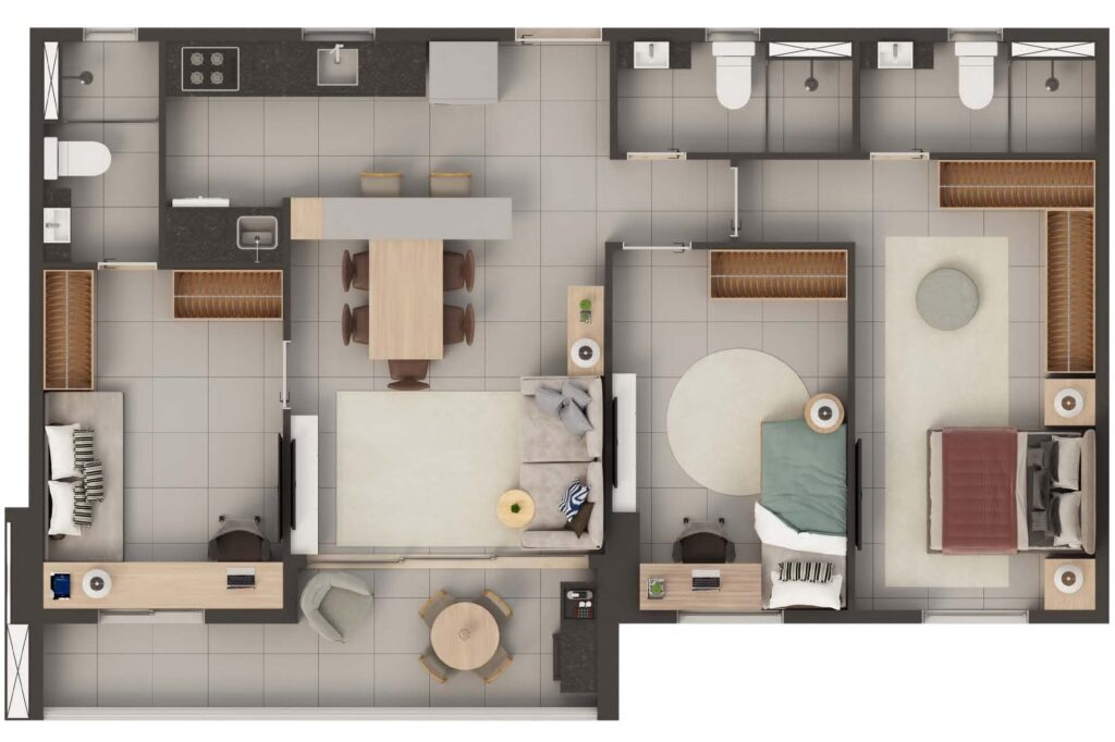 COLUNA 1 - 86,90m² - OPÇÃO AI