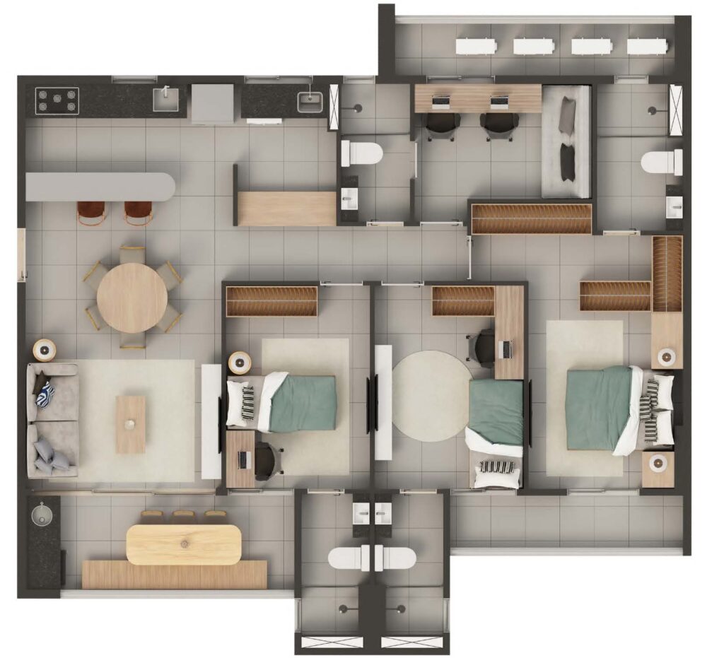 COLUNA 3 - 112,59m² - OPÇÃO A2
